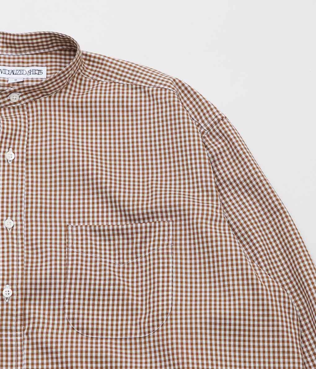 INDIVIDUALIZED SHIRTS ''POP OVER SUPER 130'S WOOL'' (BROWN GINGHAM)