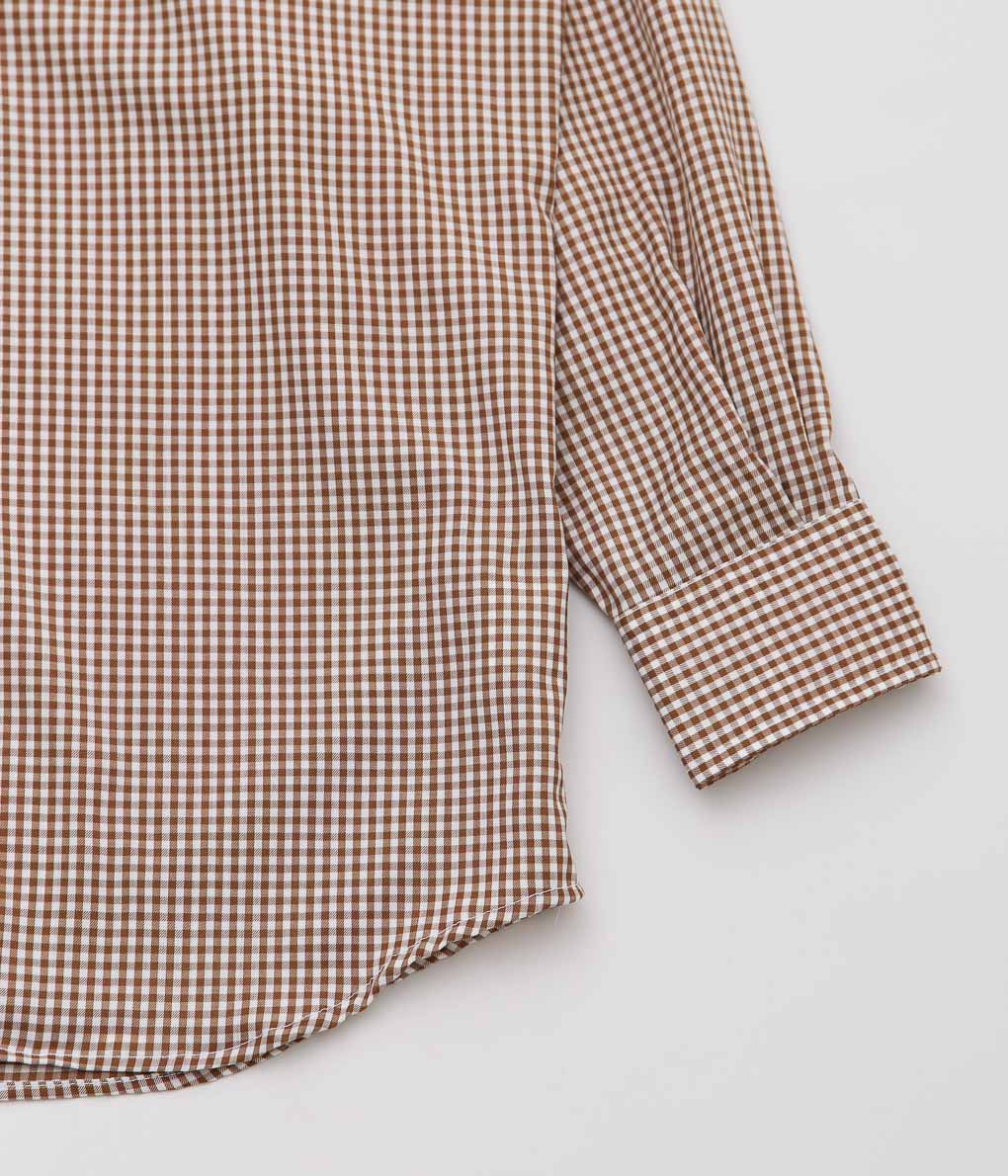 INDIVIDUALIZED SHIRTS ''POP OVER SUPER 130'S WOOL'' (BROWN GINGHAM)