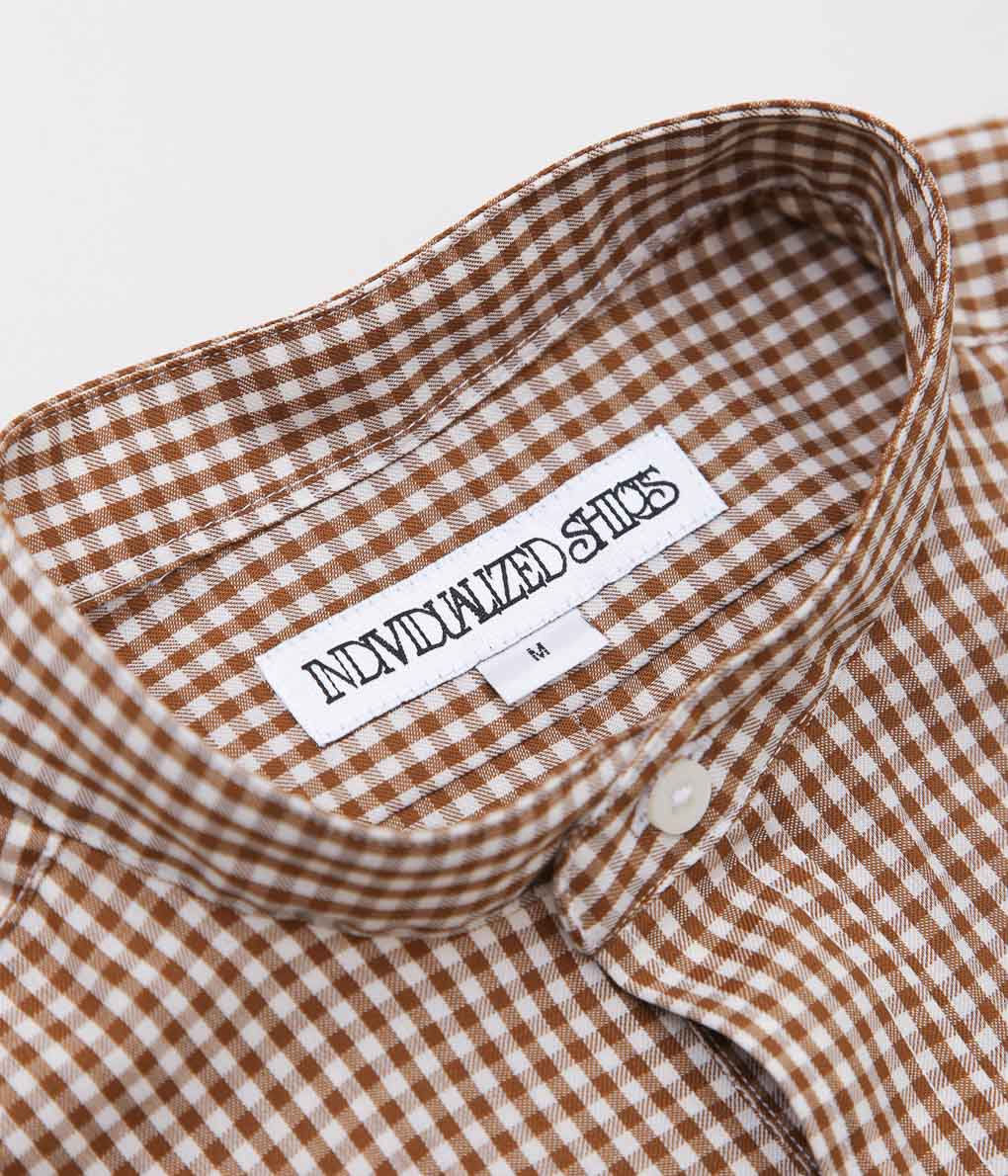 INDIVIDUALIZED SHIRTS ''POP OVER SUPER 130'S WOOL'' (BROWN GINGHAM)