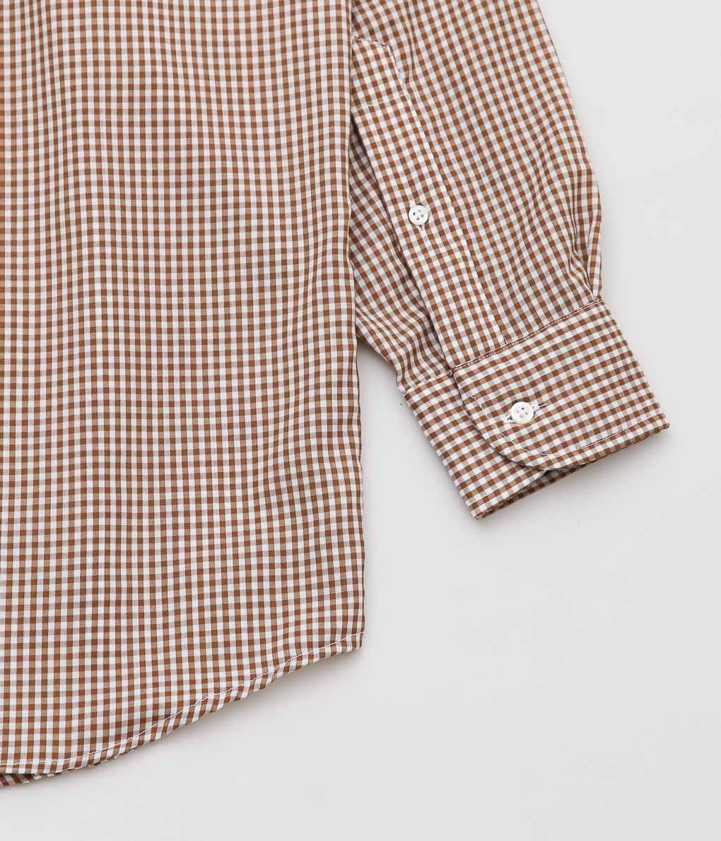 INDIVIDUALIZED SHIRTS ''POP OVER SUPER 130'S WOOL'' (BROWN GINGHAM)