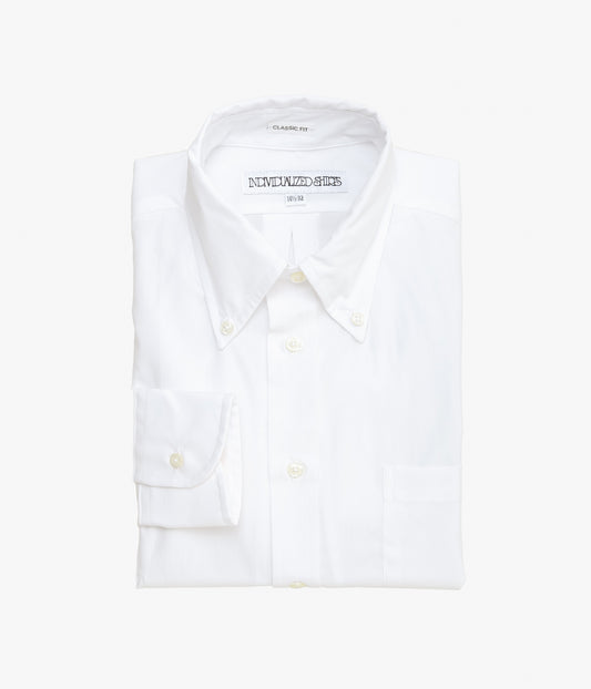 INDIVIDUALIZED SHIRTS ''POPLIN(CLASSIC FIT BUTTON DOWN SHIRT)'' (WHITE)
