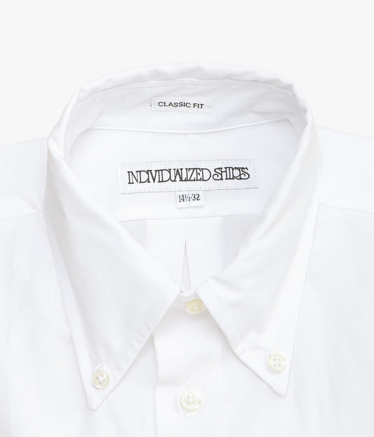 INDIVIDUALIZED SHIRTS ''POPLIN(CLASSIC FIT BUTTON DOWN SHIRT)'' (WHITE)