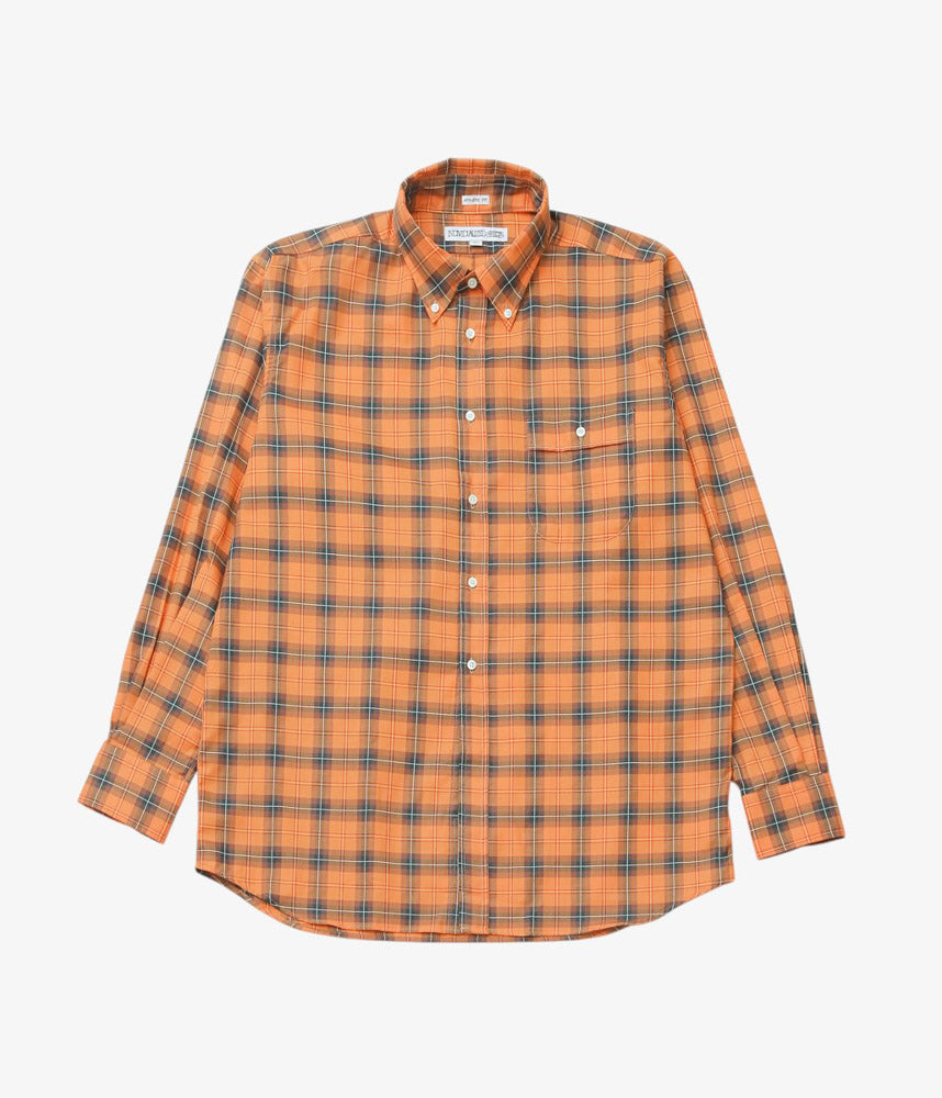INDIVIDUALIZED SHIRTS ''POPLIN PLAID(ATHLETIC FIT SPORT B.D.SHIRT)'' (ORANGE)
