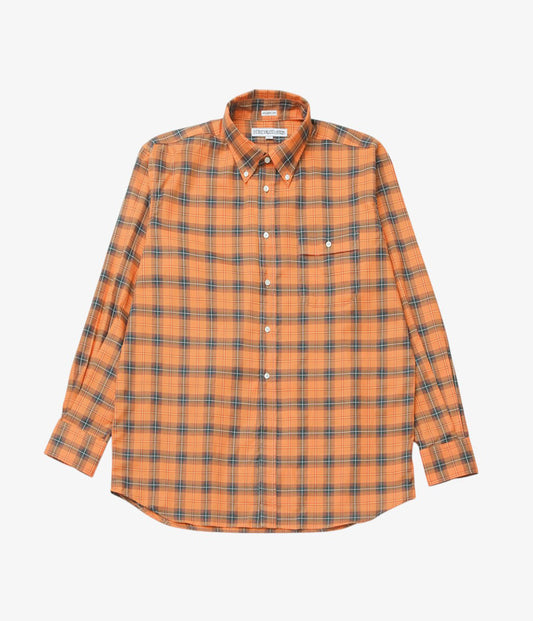 INDIVIDUALIZED SHIRTS ''POPLIN PLAID(ATHLETIC FIT SPORT B.D.SHIRT)'' (ORANGE)