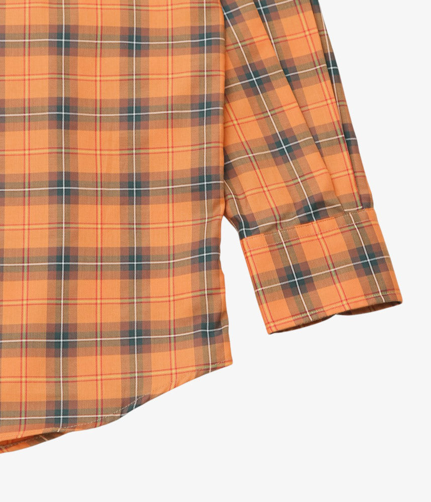 INDIVIDUALIZED SHIRTS ''POPLIN PLAID(ATHLETIC FIT SPORT B.D.SHIRT)'' (ORANGE)