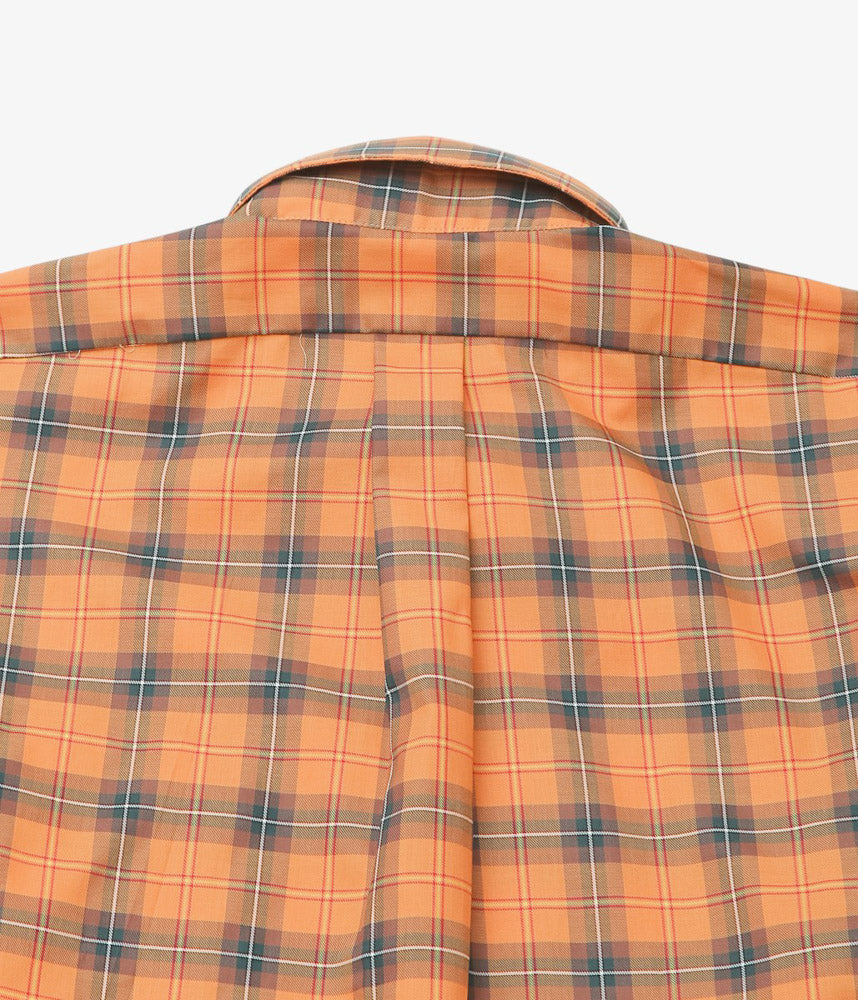 INDIVIDUALIZED SHIRTS ''POPLIN PLAID(ATHLETIC FIT SPORT B.D.SHIRT)'' (ORANGE)