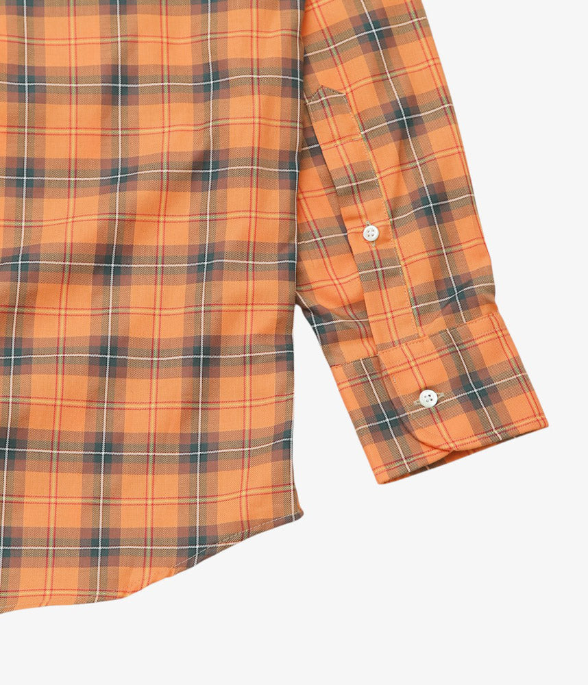 INDIVIDUALIZED SHIRTS ''POPLIN PLAID(ATHLETIC FIT SPORT B.D.SHIRT)'' (ORANGE)