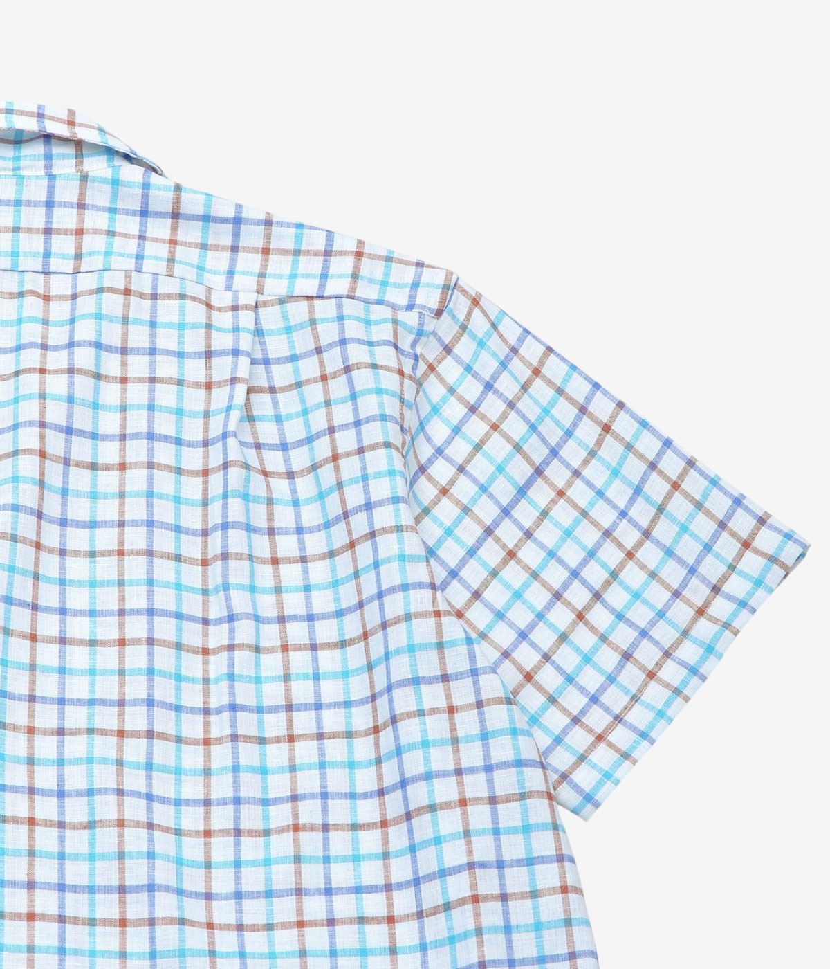 INDIVIDUALIZED SHIRTS "RESORT LINEN (ATHLETIC FIT CAMP COLLAR S/S)" (BLUE)