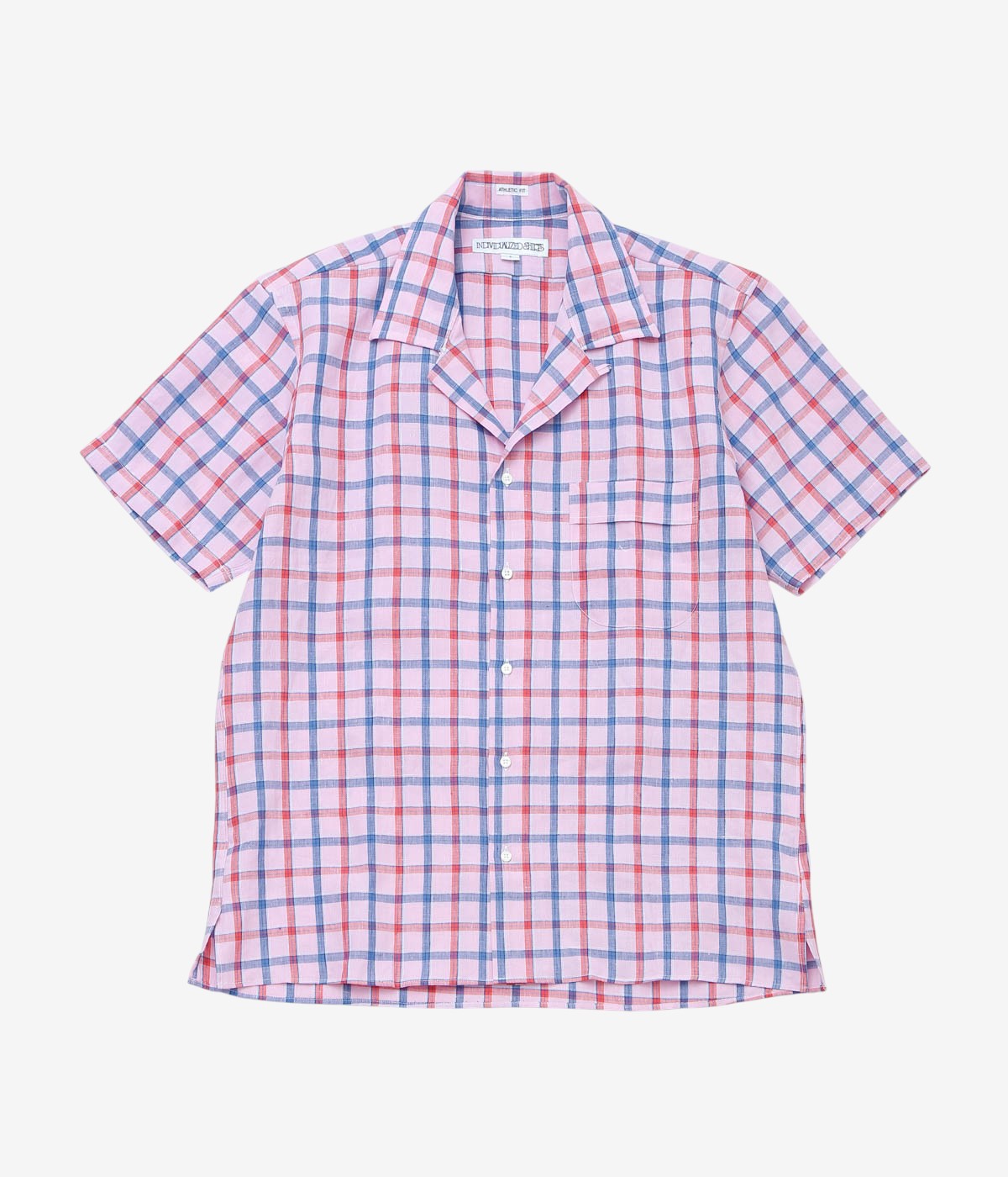INDIVIDUALIZED SHIRTS "RESORT LINEN (ATHLETIC FIT CAMP COLLAR S/S)" (PINK)