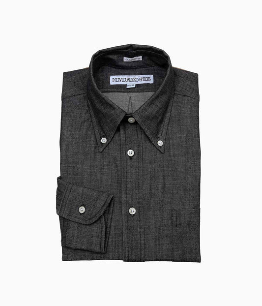 INDIVIDUALIZED SHIRTS ''RIGID CHAMBRAY (CLASSIC FIT BUTTON DOWN SHIRT)'' (BLACK)