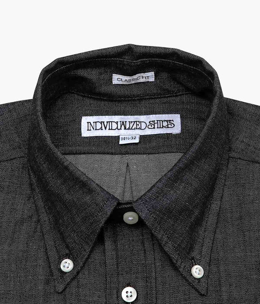 INDIVIDUALIZED SHIRTS ''RIGID CHAMBRAY (CLASSIC FIT BUTTON DOWN SHIRT)'' (BLACK)