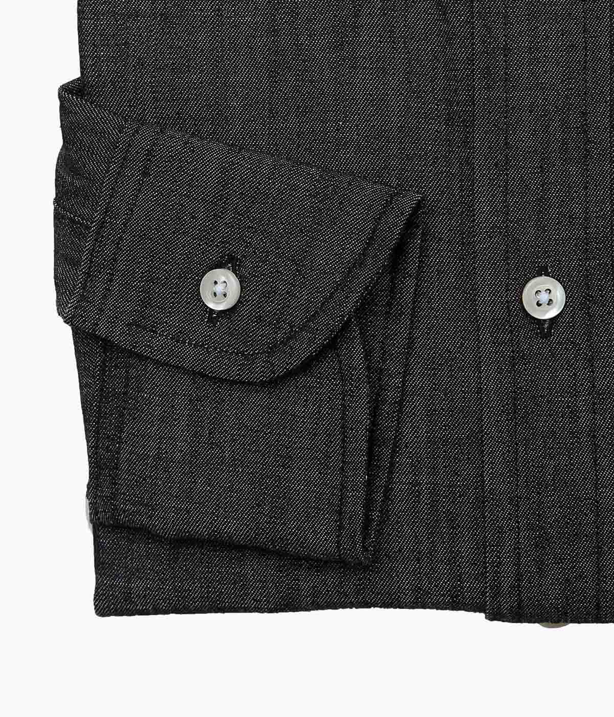 INDIVIDUALIZED SHIRTS ''RIGID CHAMBRAY (CLASSIC FIT BUTTON DOWN SHIRT)'' (BLACK)