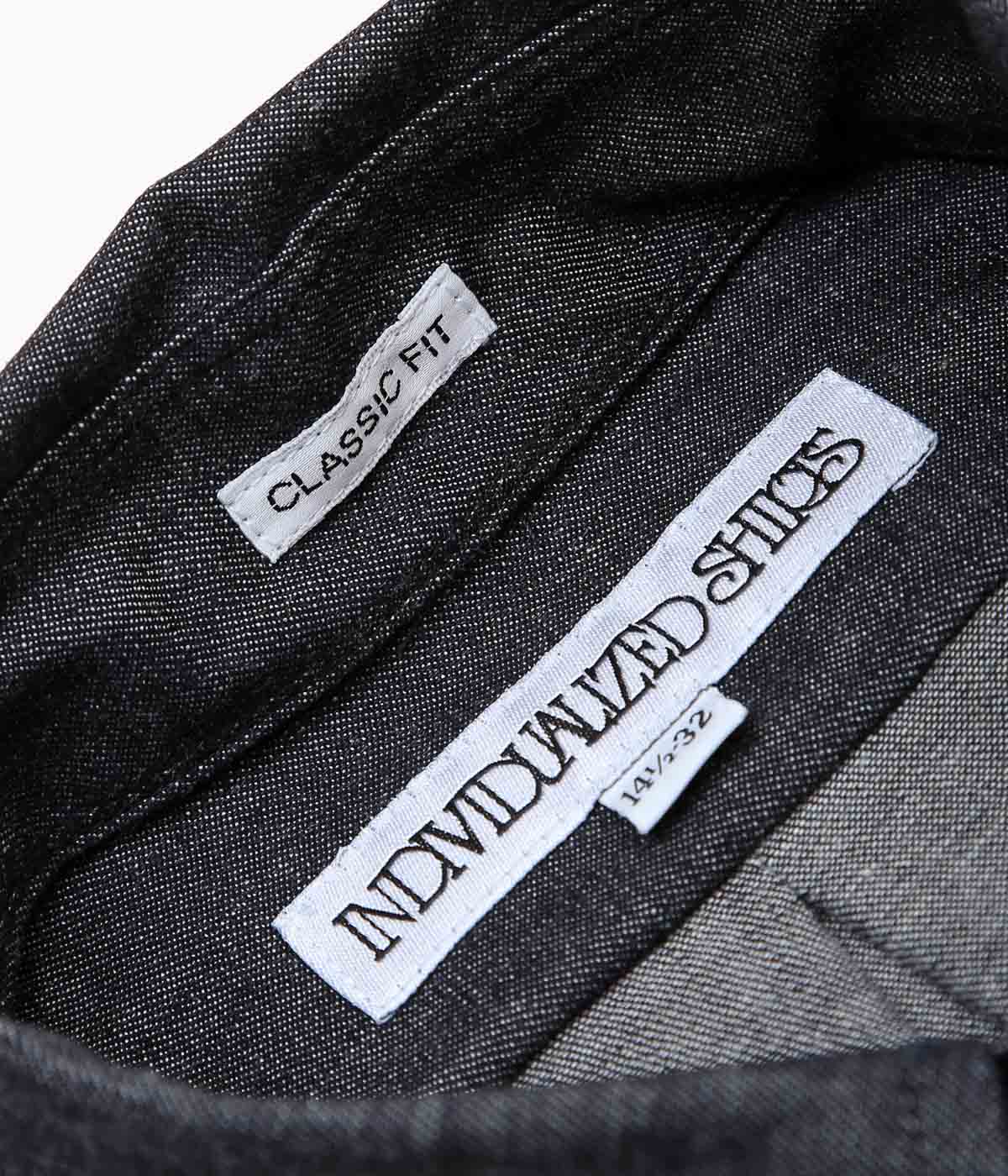 INDIVIDUALIZED SHIRTS ''RIGID CHAMBRAY (CLASSIC FIT BUTTON DOWN SHIRT)'' (BLACK)