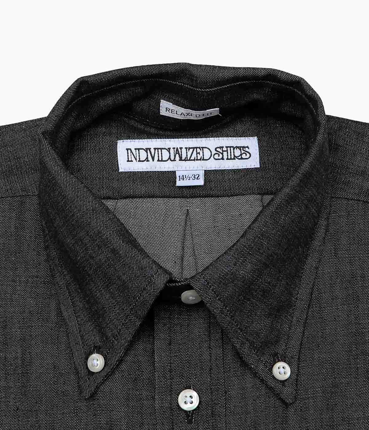 INDIVIDUALIZED SHIRTS ''RIGID CHAMBRAY (RELAXED FIT BUTTON DOWN SHIRT)'' (BLACK)