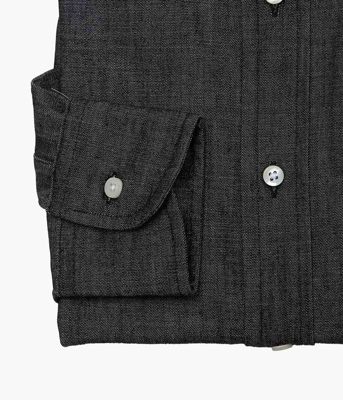 INDIVIDUALIZED SHIRTS ''RIGID CHAMBRAY (RELAXED FIT BUTTON DOWN SHIRT)'' (BLACK)