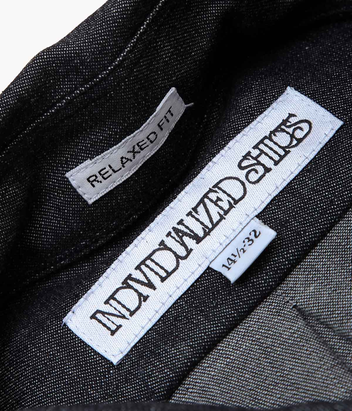 INDIVIDUALIZED SHIRTS ''RIGID CHAMBRAY (RELAXED FIT BUTTON DOWN SHIRT)'' (BLACK)