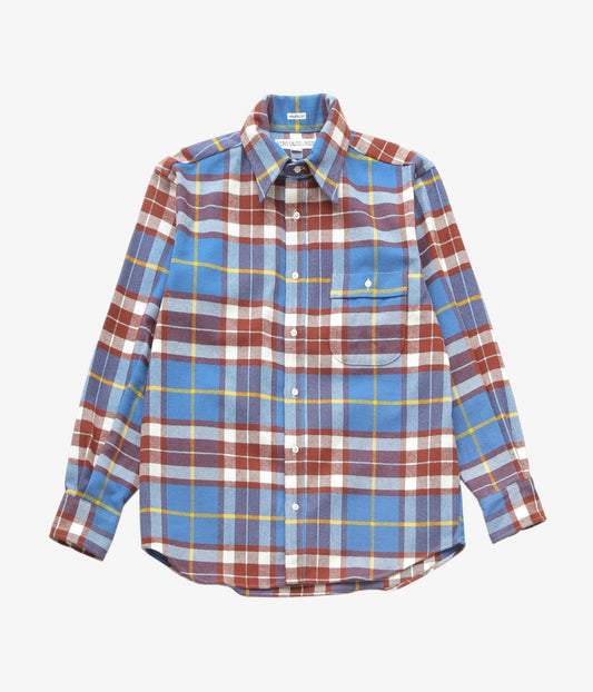 INDIVIDUALIZED SHIRTS ''RODGE PLAID(ATHLETIC FIT CABANA COLLAR SHIRT)'' (BLUE)