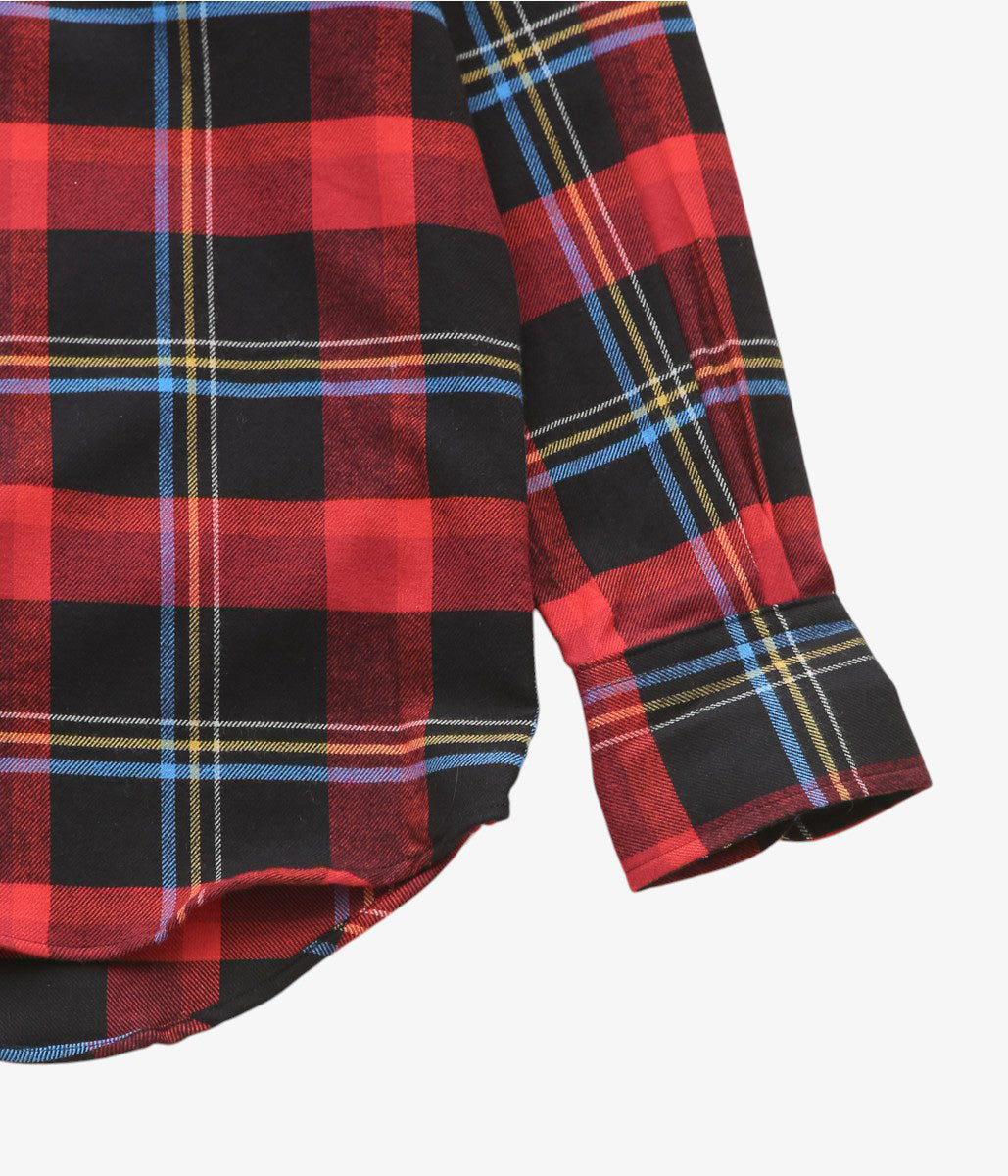 INDIVIDUALIZED SHIRTS ''RODGE PLAID(ATHLETIC FIT CABANA COLLAR SHIRT)'' (RED)