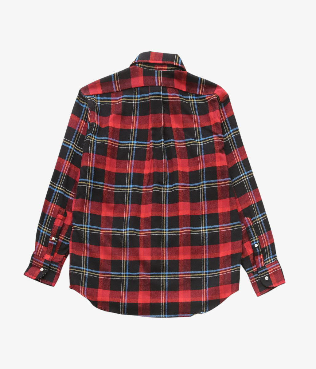 INDIVIDUALIZED SHIRTS ''RODGE PLAID(ATHLETIC FIT CABANA COLLAR SHIRT)'' (RED)