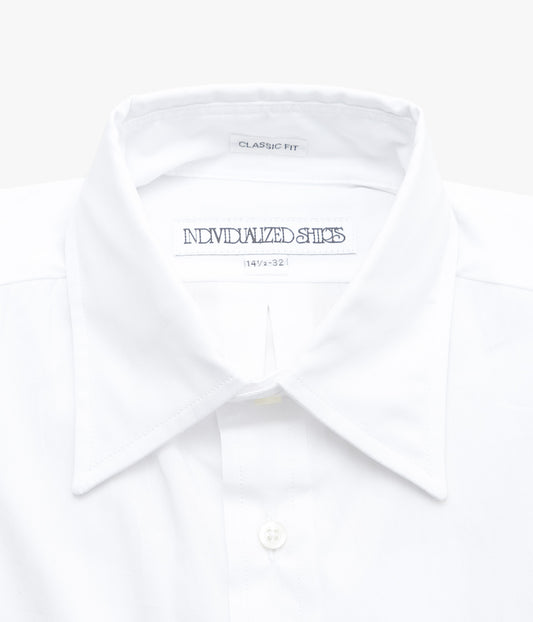 INDIVIDUALIZED SHIRTS ''SEA ISLAND PINPOINT OXFORD(CLASSIC FIT JFK COLLAR)'' (WHITE)