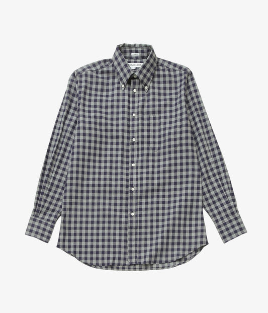 INDIVIDUALIZED SHIRTS ''SOHO GINGHAM(CLASSIC FIT BUTTON DOWN SHIRTS)'' (GRAY)