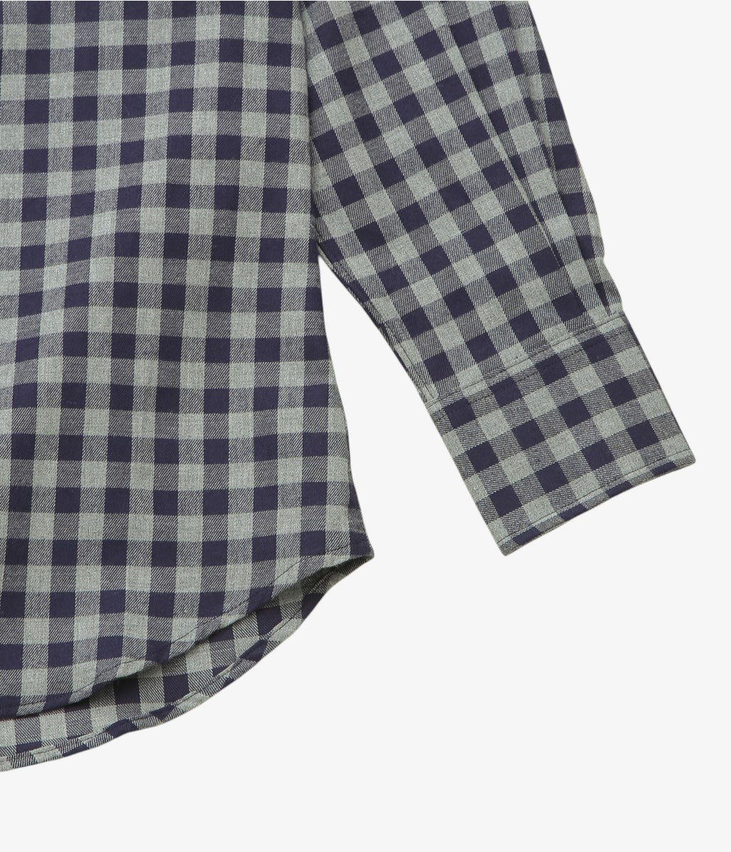 INDIVIDUALIZED SHIRTS ''SOHO GINGHAM(CLASSIC FIT BUTTON DOWN SHIRTS)'' (GRAY)