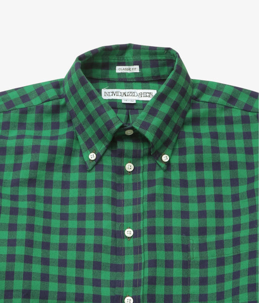 INDIVIDUALIZED SHIRTS ''SOHO GINGHAM(CLASSIC FIT BUTTON DOWN SHIRTS)'' (GREEN)