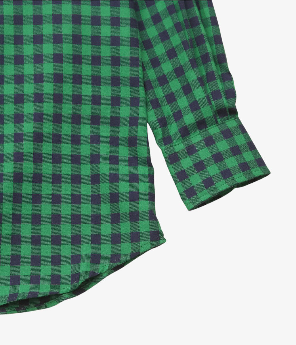 INDIVIDUALIZED SHIRTS ''SOHO GINGHAM(CLASSIC FIT BUTTON DOWN SHIRTS)'' (GREEN)