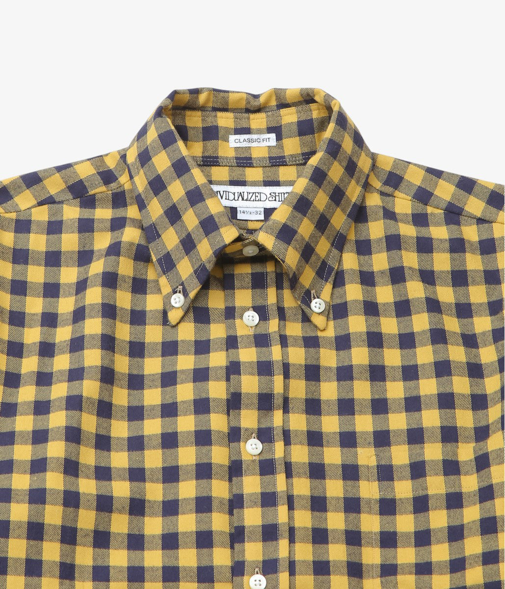 INDIVIDUALIZED SHIRTS ''SOHO GINGHAM(CLASSIC FIT BUTTON DOWN SHIRTS)'' (YELLOW)