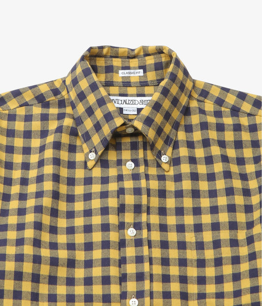 INDIVIDUALIZED SHIRTS ''SOHO GINGHAM(CLASSIC FIT BUTTON DOWN SHIRTS)'' (YELLOW)