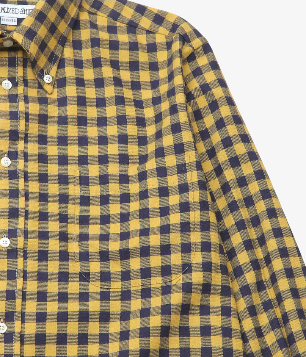 INDIVIDUALIZED SHIRTS ''SOHO GINGHAM(CLASSIC FIT BUTTON DOWN SHIRTS)'' (YELLOW)