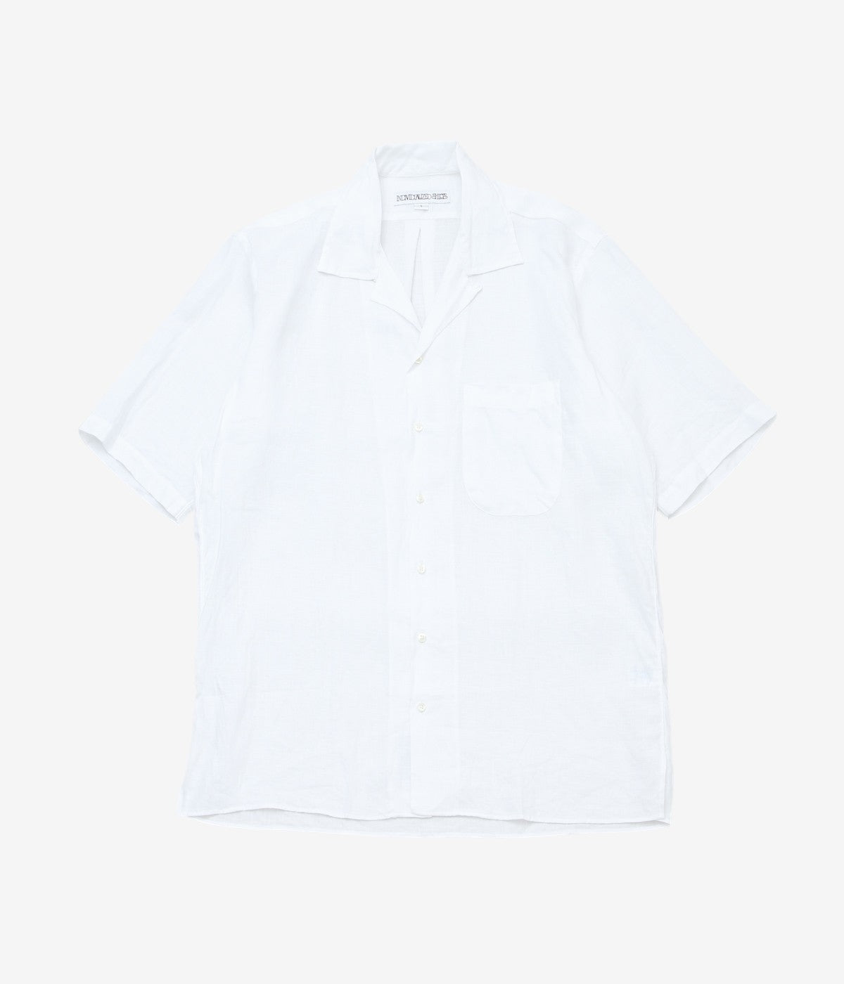 INDIVIDUALIZED SHIRTS "SOLID LINEN CAMP COLLAR S/S" (WHITE)