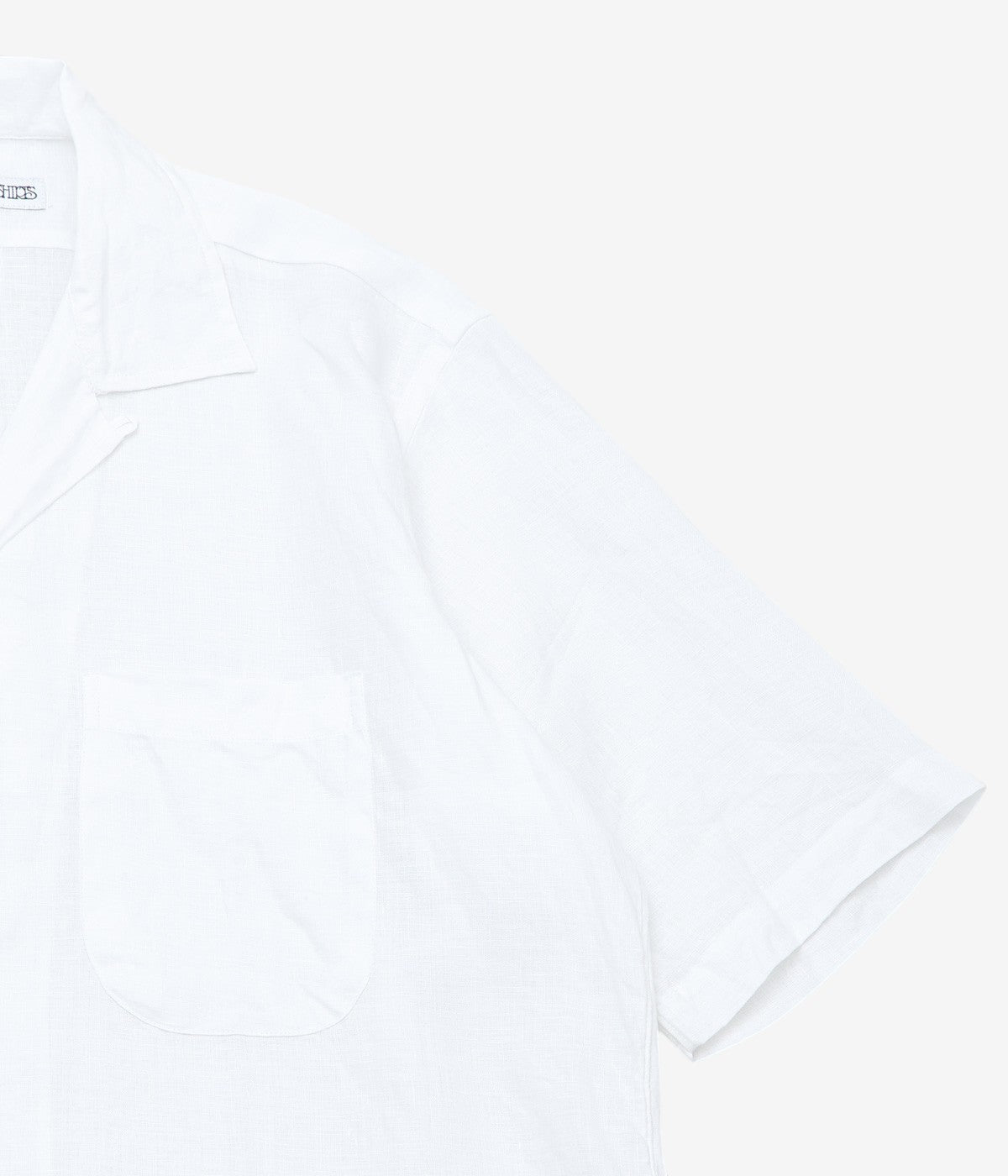 INDIVIDUALIZED SHIRTS "SOLID LINEN CAMP COLLAR S/S" (WHITE)