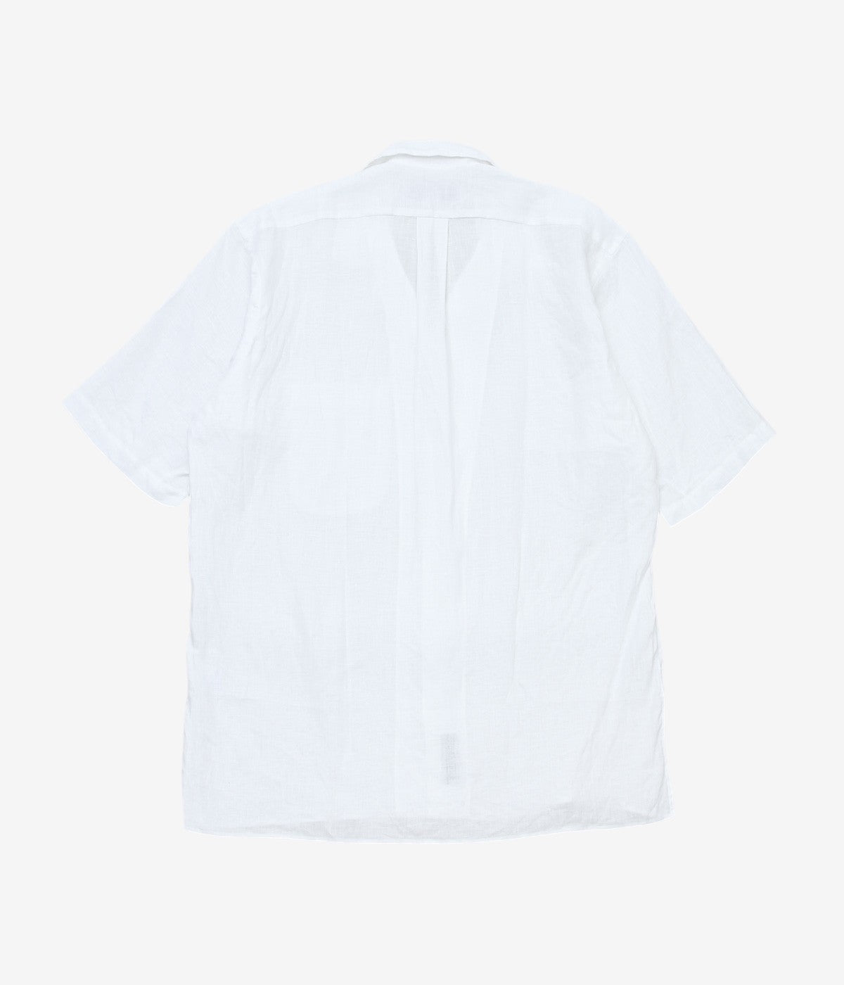 INDIVIDUALIZED SHIRTS "SOLID LINEN CAMP COLLAR S/S" (WHITE)