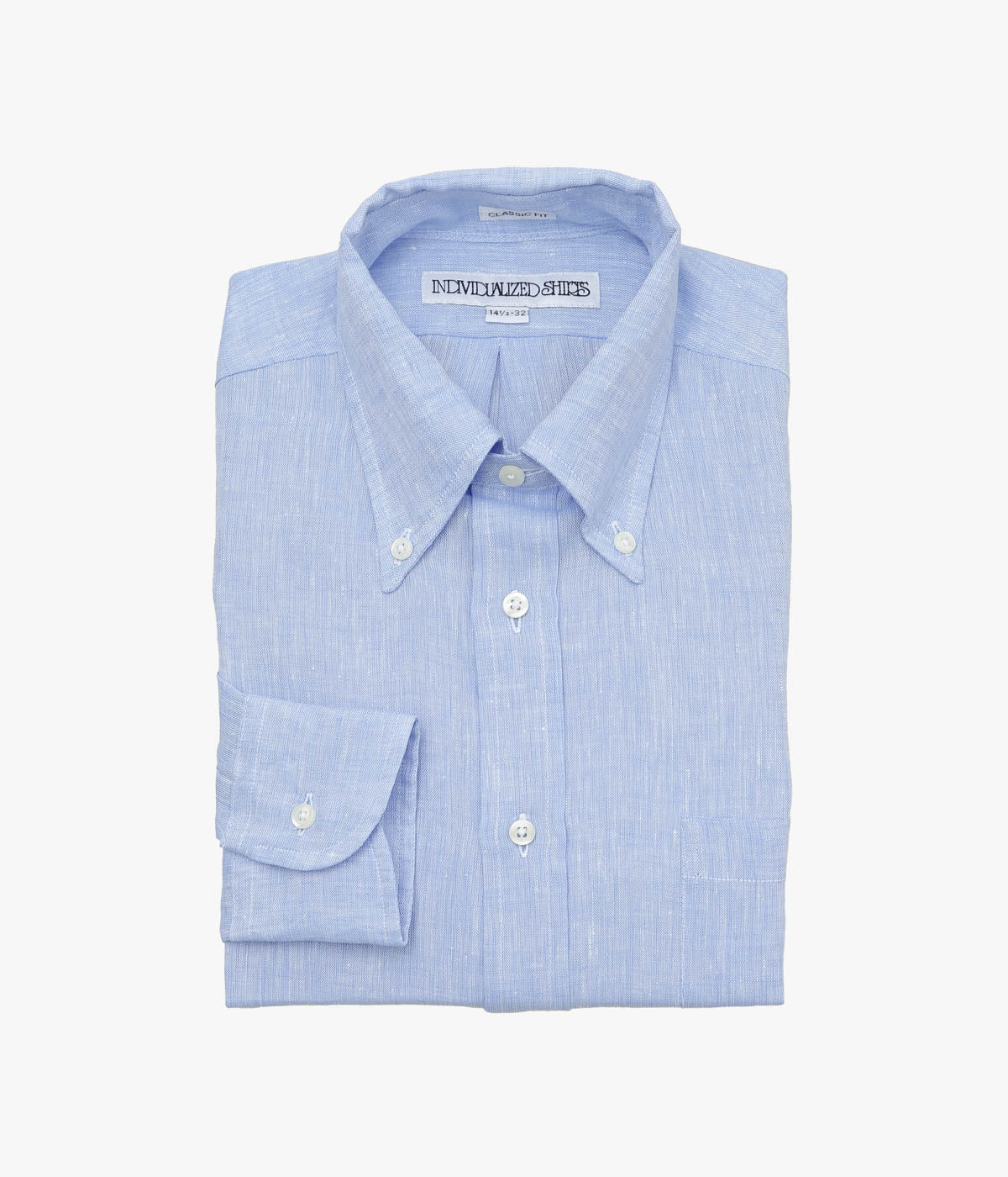 INDIVIDUALIZED SHIRTS ''SOLID LINEN (CLASSIC FIT BUTTON DOWN SHIRT)'' (LT.BLUE)