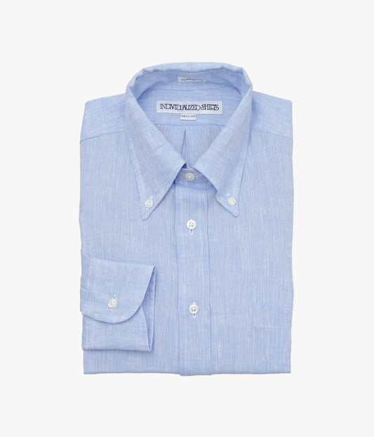 INDIVIDUALIZED SHIRTS ''SOLID LINEN (CLASSIC FIT BUTTON DOWN SHIRT)'' (LT.BLUE)