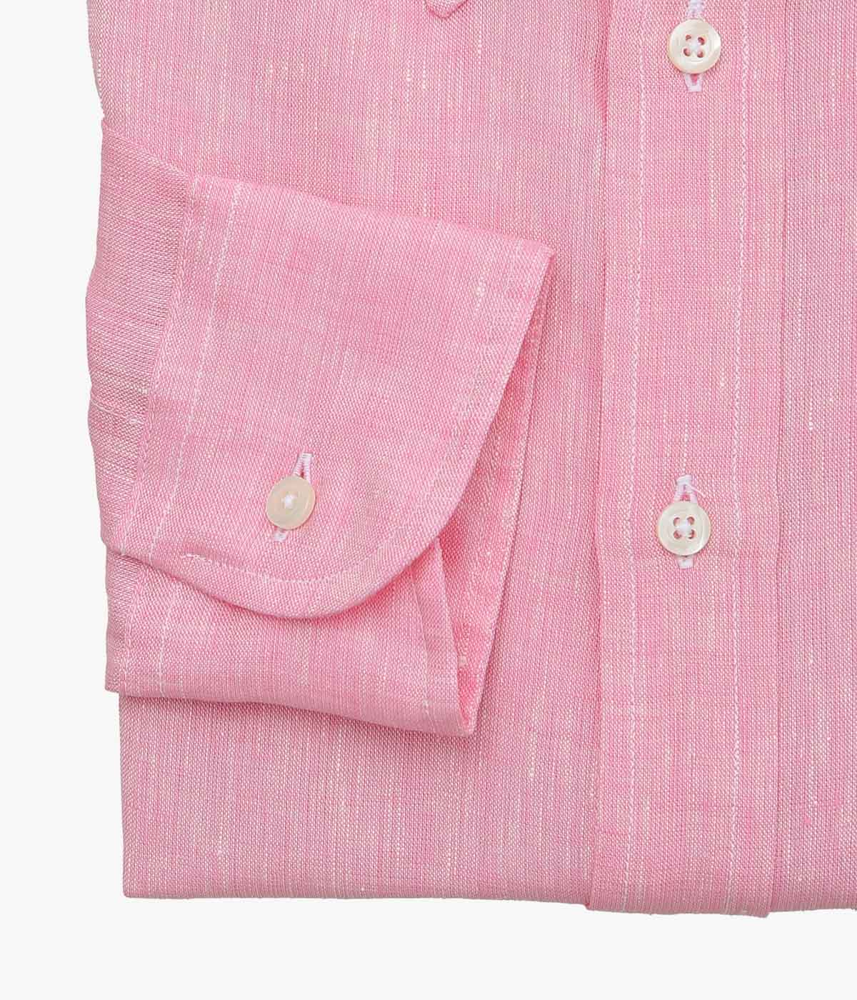 INDIVIDUALIZED SHIRTS ''SOLID LINEN (CLASSIC FIT BUTTON DOWN SHIRT)'' (PINK)