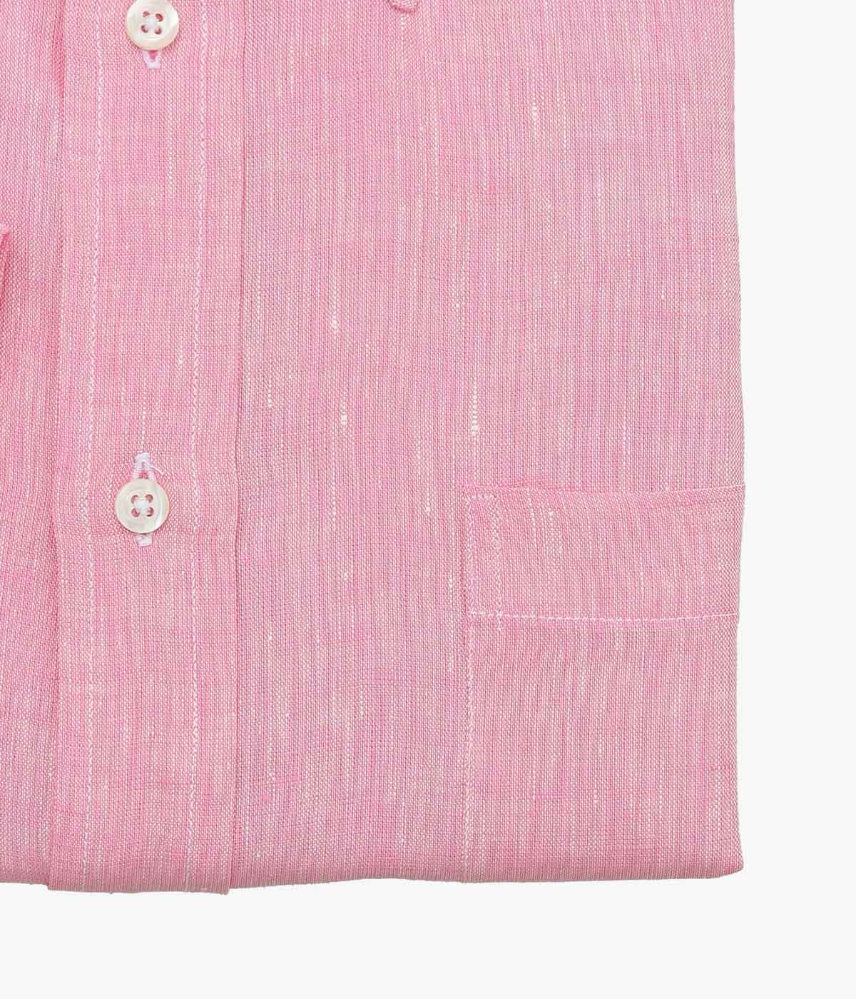 INDIVIDUALIZED SHIRTS ''SOLID LINEN (CLASSIC FIT BUTTON DOWN SHIRT)'' (PINK)