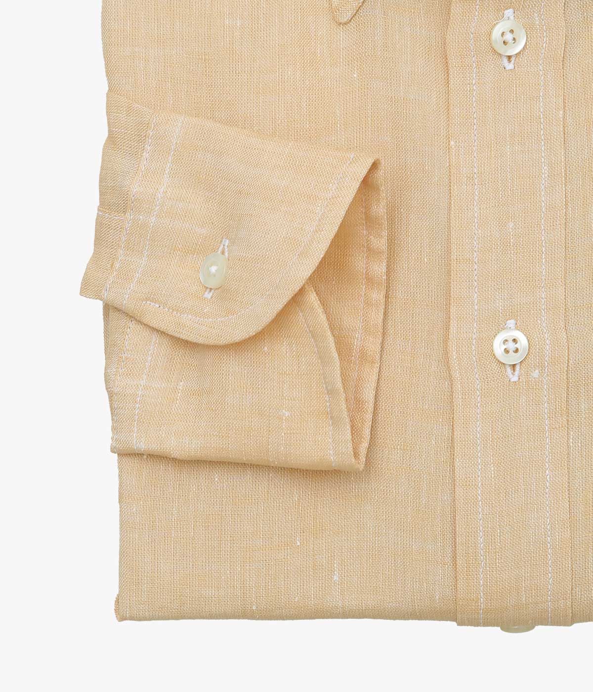 INDIVIDUALIZED SHIRTS ''SOLID LINEN (CLASSIC FIT BUTTON DOWN SHIRT)'' (TAN)