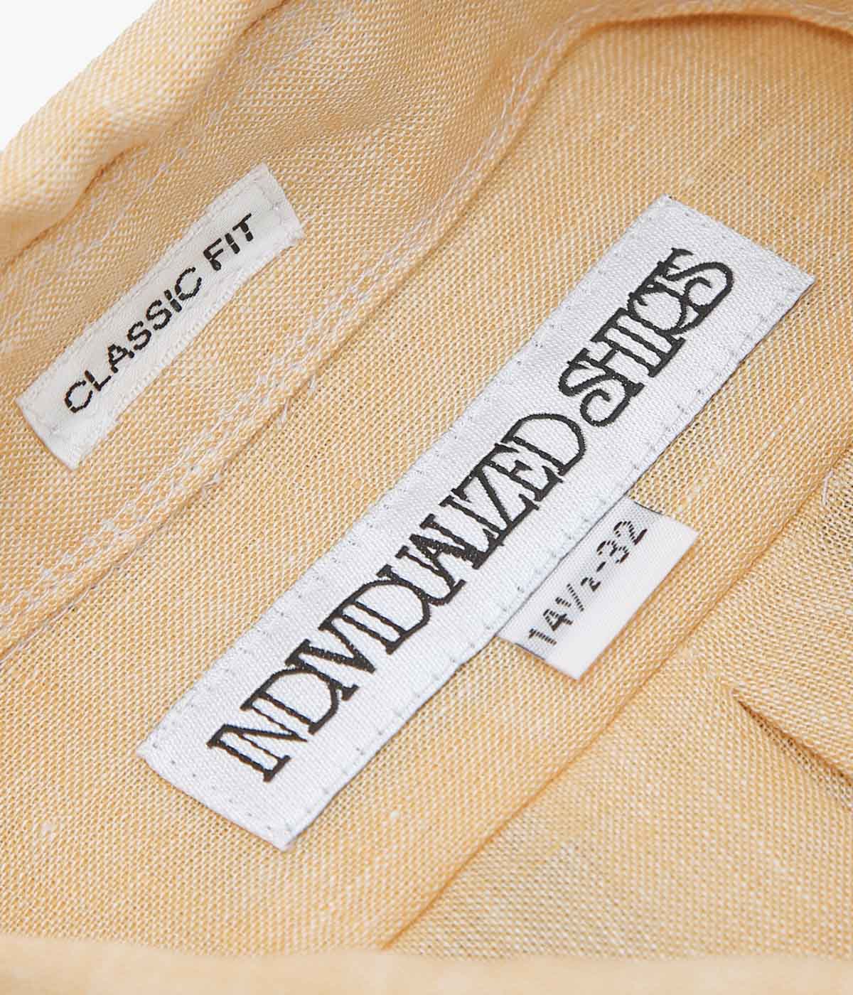 INDIVIDUALIZED SHIRTS ''SOLID LINEN (CLASSIC FIT BUTTON DOWN SHIRT)'' (TAN)