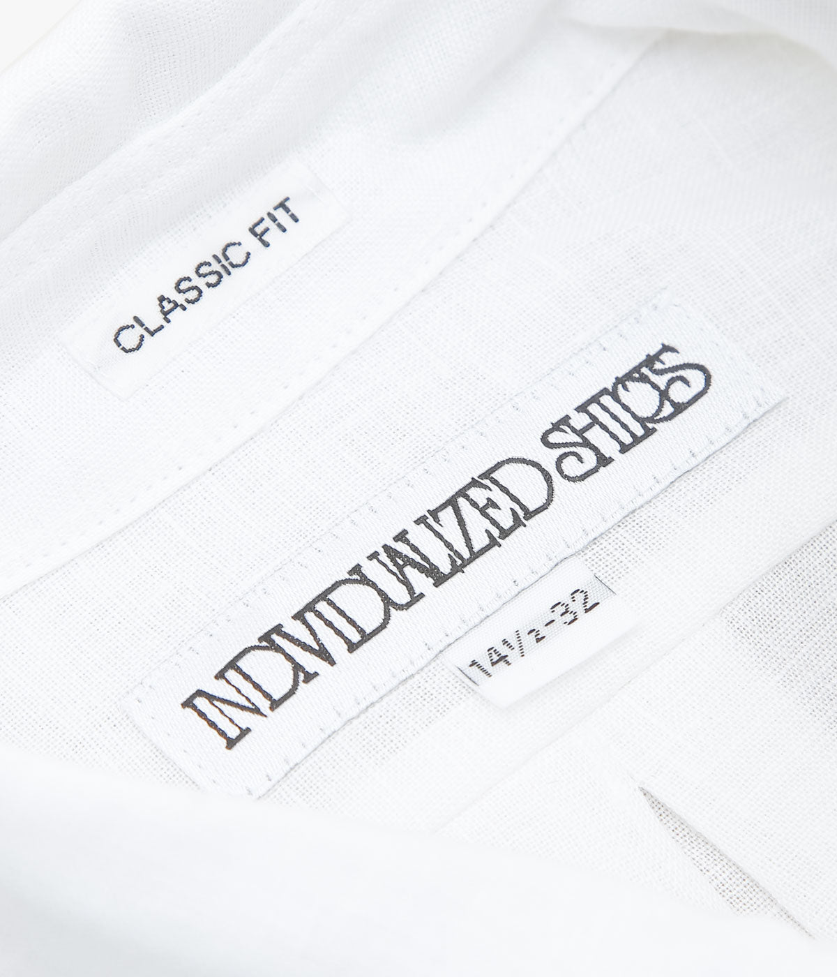 INDIVIDUALIZED SHIRTS ''SOLID LINEN (CLASSIC FIT BUTTON DOWN SHIRT)'' (WHITE)