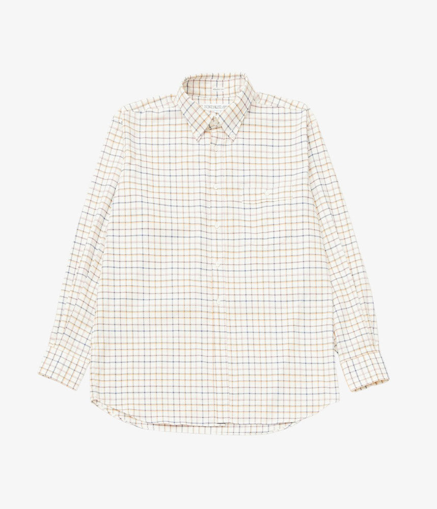 INDIVIDUALIZED SHIRTS ''TATTERSALL(ATHLETIC FIT SPORT B.D.SHIRT)'' (NATURAL)