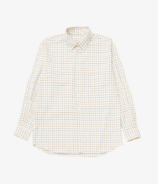 INDIVIDUALIZED SHIRTS ''TATTERSALL(ATHLETIC FIT SPORT B.D.SHIRT)'' (NATURAL)