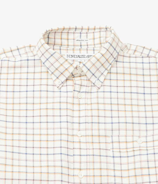 INDIVIDUALIZED SHIRTS ''TATTERSALL(ATHLETIC FIT SPORT B.D.SHIRT)'' (NATURAL)
