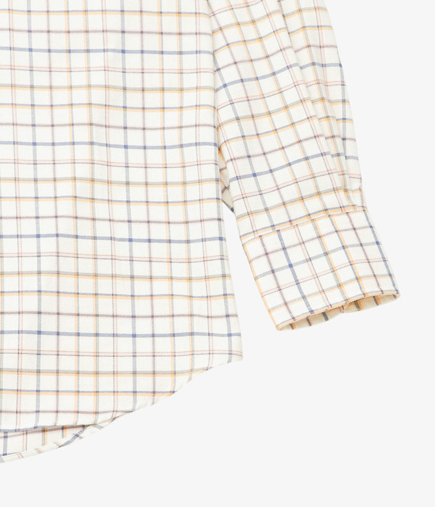 INDIVIDUALIZED SHIRTS ''TATTERSALL(ATHLETIC FIT SPORT B.D.SHIRT)'' (NATURAL)