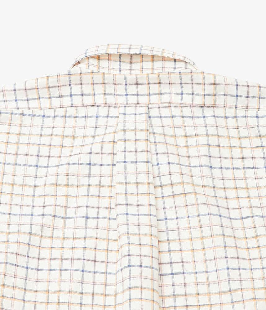 INDIVIDUALIZED SHIRTS ''TATTERSALL(ATHLETIC FIT SPORT B.D.SHIRT)'' (NATURAL)