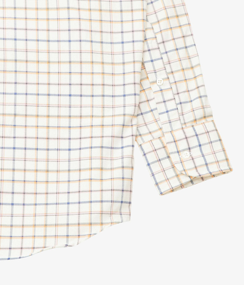 INDIVIDUALIZED SHIRTS ''TATTERSALL(ATHLETIC FIT SPORT B.D.SHIRT)'' (NATURAL)