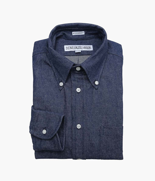 INDIVIDUALIZED SHIRTS ''VINTAGE DENIM(STANDARD FIT BUTTON DOWN SHIRT)'' (INDIGO)