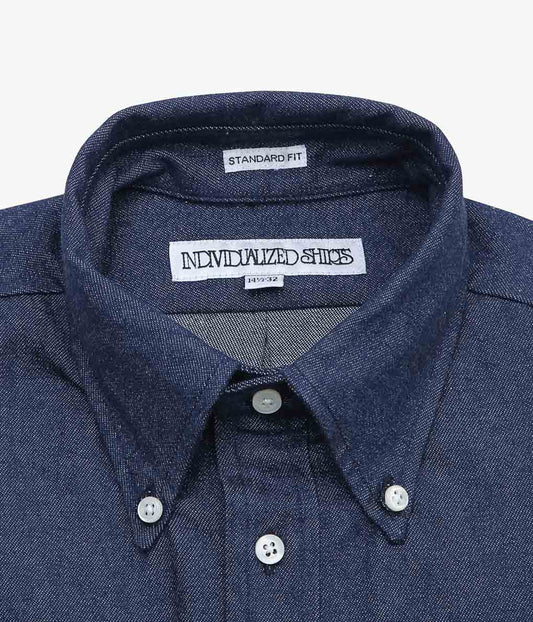 INDIVIDUALIZED SHIRTS ''VINTAGE DENIM(STANDARD FIT BUTTON DOWN SHIRT)'' (INDIGO)