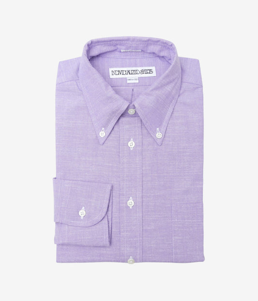 INDIVIDUALIZED SHIRTS ''VTG SLUB CHAMBRAY (CLASSIC FIT BUTTON DOWN SHIRTS)'' (LILAC)